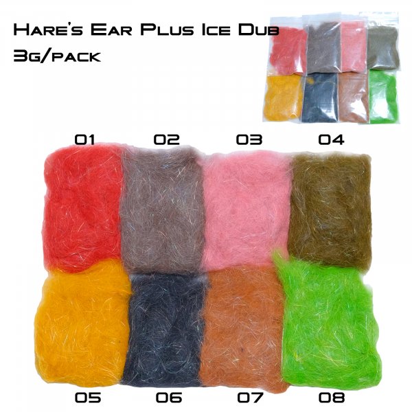 Hare's Ear Plus Ice Dub 3g pack