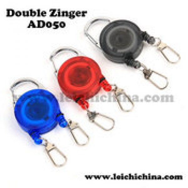 Double Fly Fishing Zinger Retractor Reel with Magnet - Red
