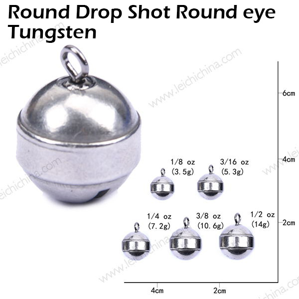 Tungsten Round Drop Shot Weight Round eye - Qingdao Leichi